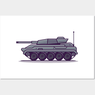 Tank Vehicle Cartoon Illustration Posters and Art